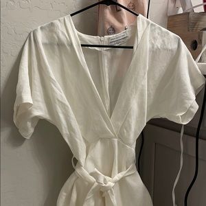 Urban Outfitters White linen romper